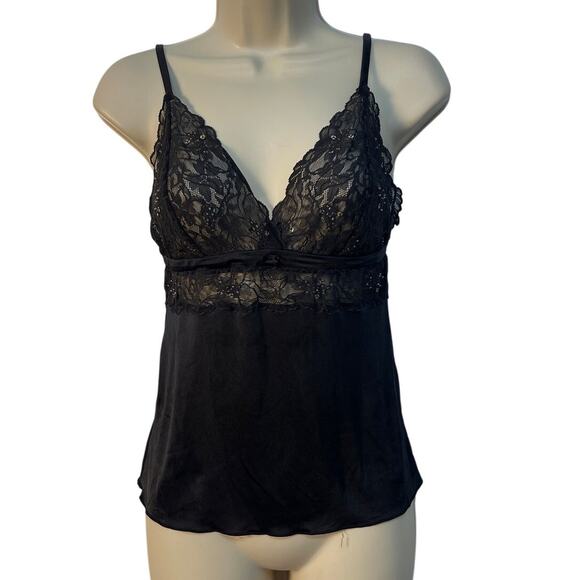 Victorias Secret Embellished Black Lace Camisole Small Pre-owned - Picture 1 of 8